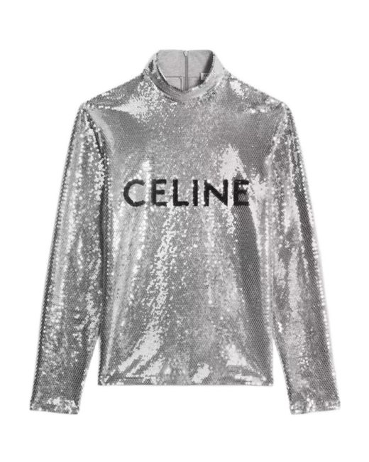 Céline Gray Embroidered Turtleneck for men