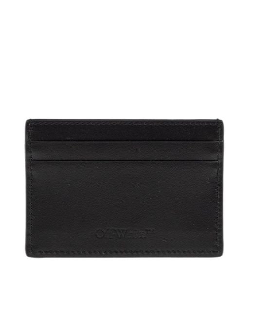 Off-White c/o Virgil Abloh Black Diagonal Leather Card Holder for men