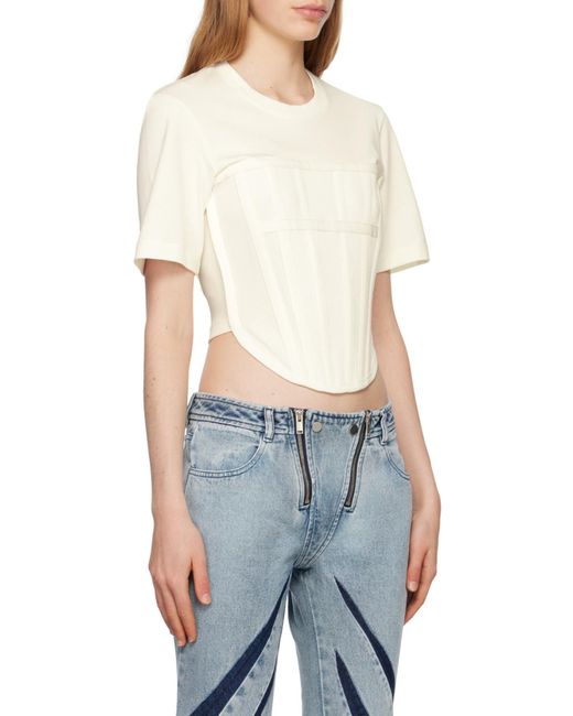 Dion Lee White Corset Organic Cotton T-Shirt for men