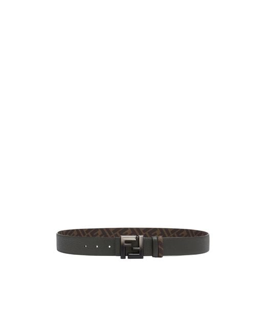 Fendi White Ff Buckle Reversibnle Belt for men
