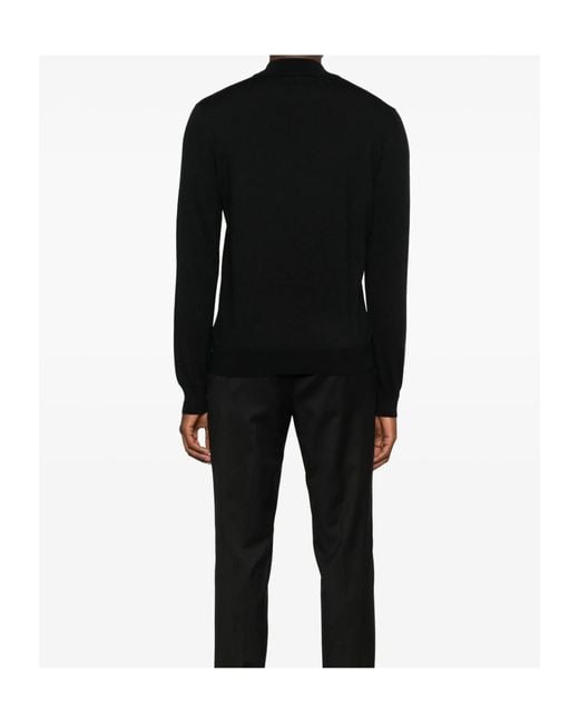 Tagliatore Black Turtleneck Sweater for men