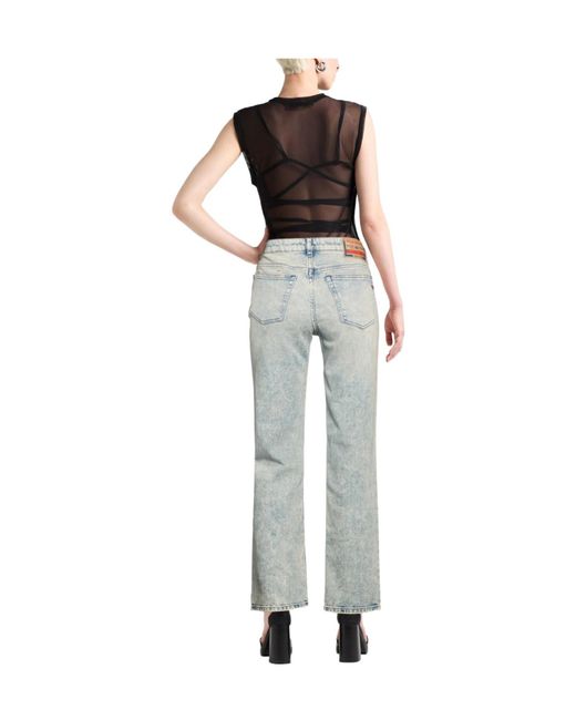 DIESEL Blue Solid Color Straight Leg Pants