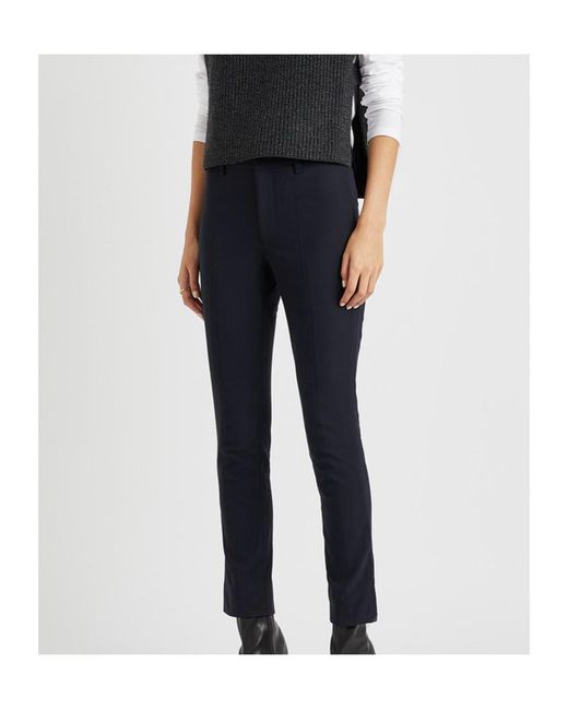 Vince Blue Slim-Leg Stretch-Cotton Trousers