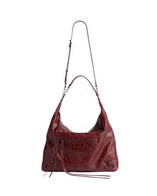 Balenciaga Red Le City Hobo Bag Medium