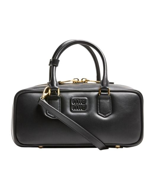 Miu Miu Black Arcadie Leather Handbag