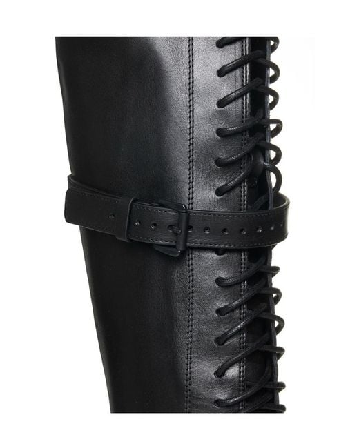 Ann Demeulemeester Black Heike High Leather Boots
