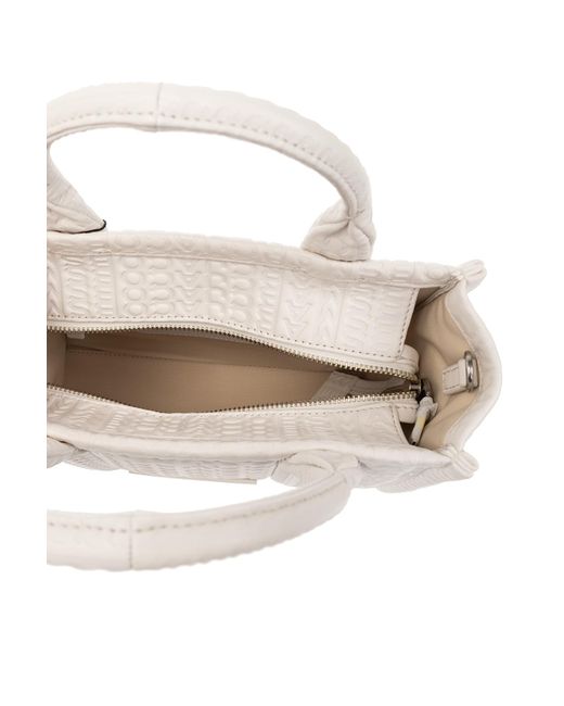 Marc Jacobs White Monogram Debossed Small Tote Bag