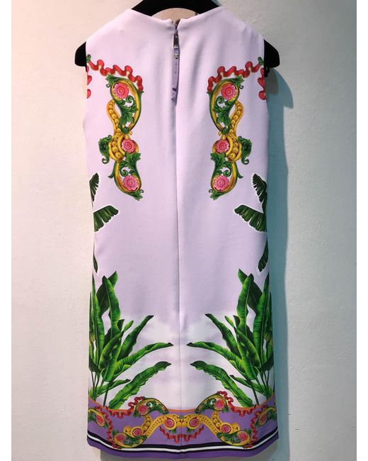 Versace White Iconic Printed Dress
