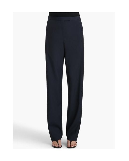 Khaite Blue Borden High-Waist Slim Pants