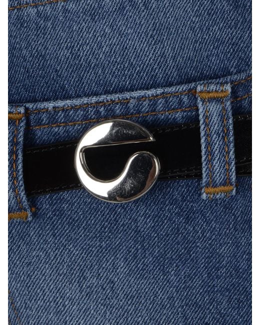 Coperni Blue Patchwork Belted Shorts