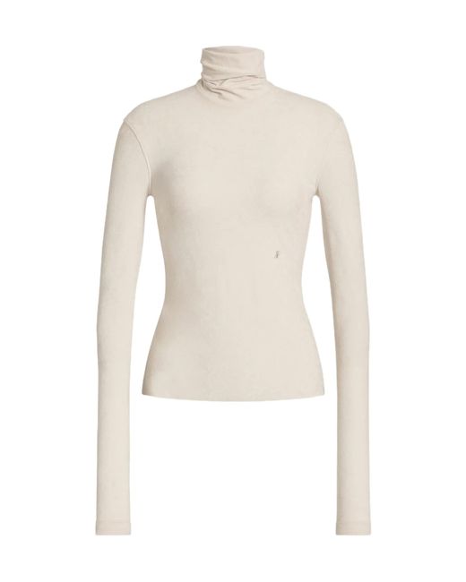 Alberta Ferretti White Turtleneck Sweater