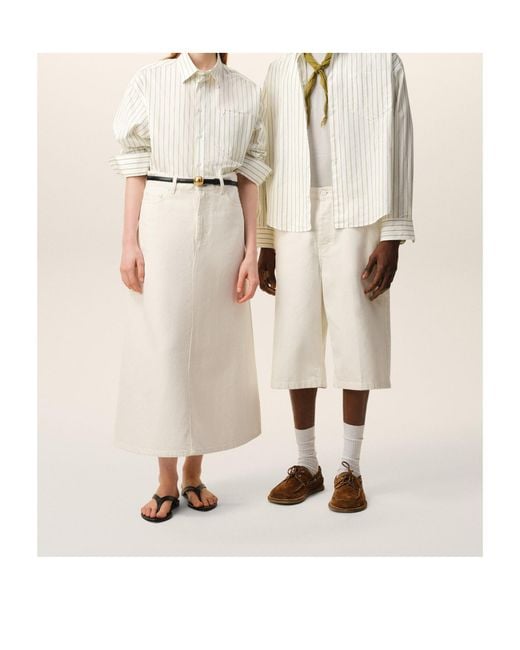 AMI White Ami Ami De Coeur Striped Boxy Shirt for men
