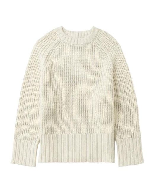 Low Classic White Ribbed Sweater