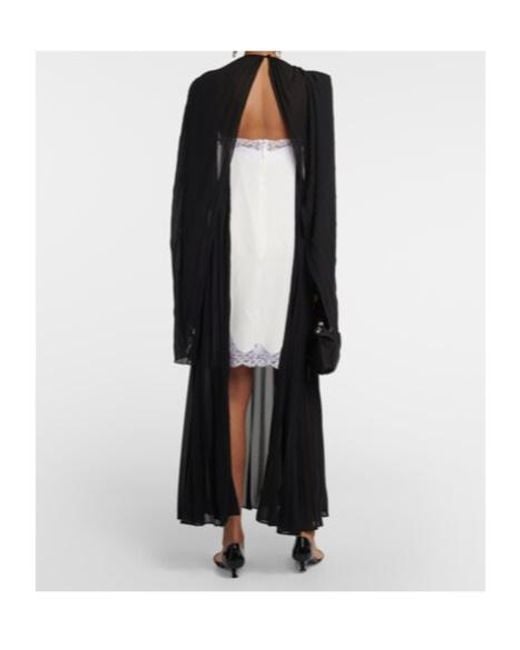 Christopher Kane Black Mrs Robinson Lac-Trimmed Midi Dress With Cape