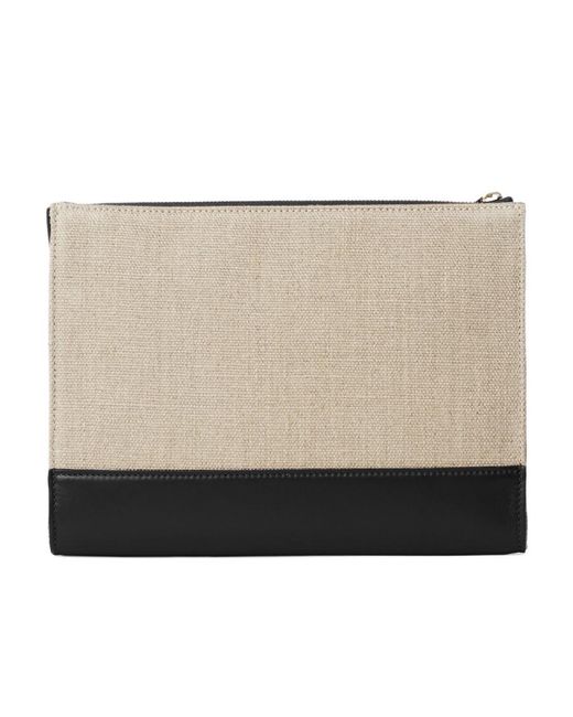 Chloé Natural Logo-Embroidered Clutch Bag