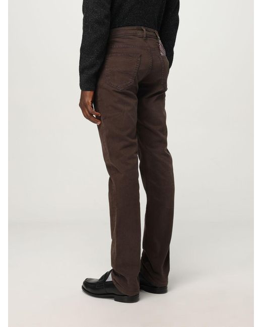 Jacob Cohen Brown Logo Patch Pocket-Detail Trousers for men