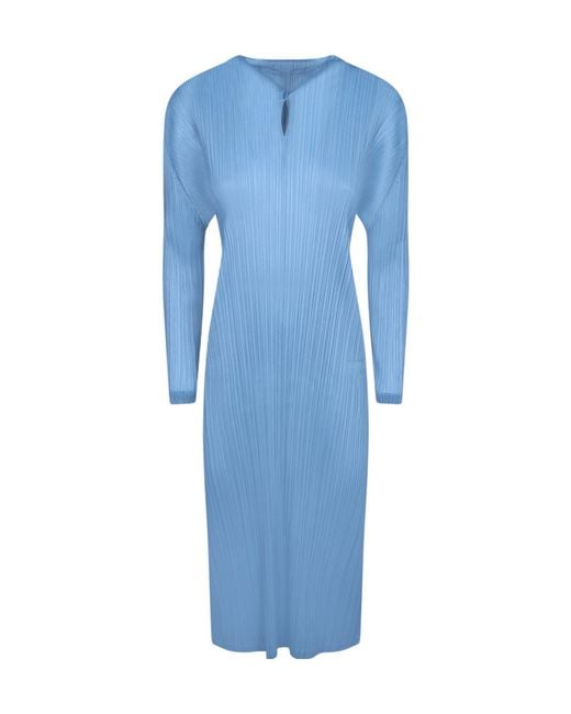 Pleats Please Issey Miyake Blue Monthly Colors: January Midi Dress