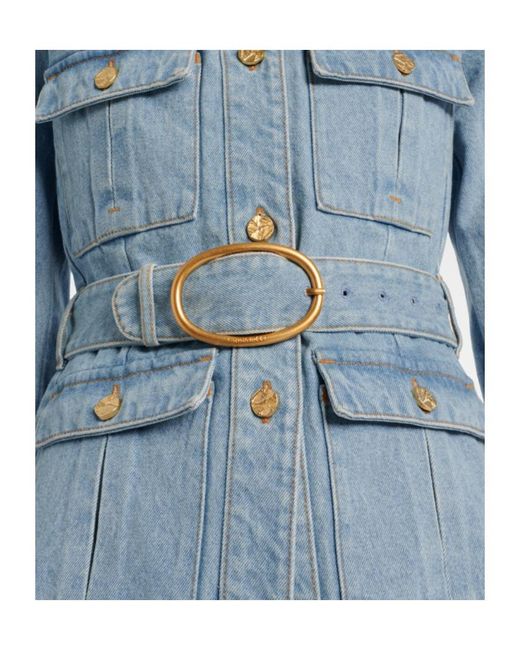 Nina Ricci Blue Belted Denim Jacket