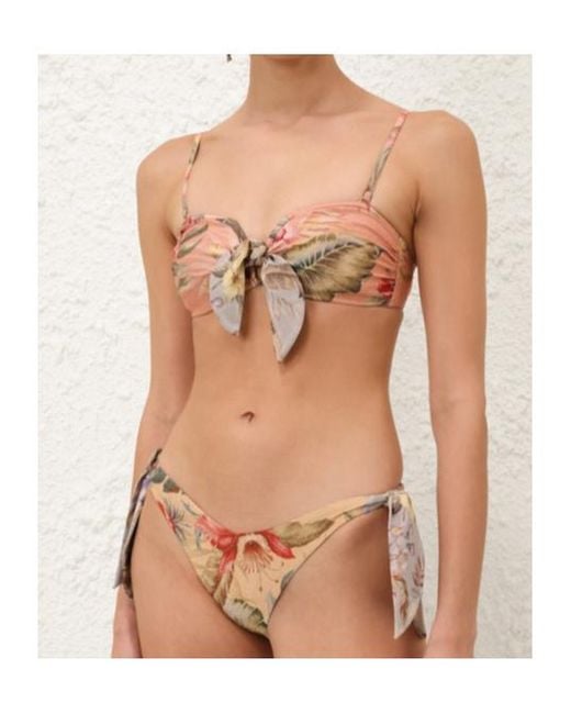 Zimmermann Pink Coco Scarf Tie Bikini Top