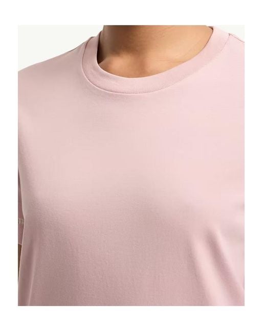 Moncler Pink Logo Patch Crewneck T-Shirt