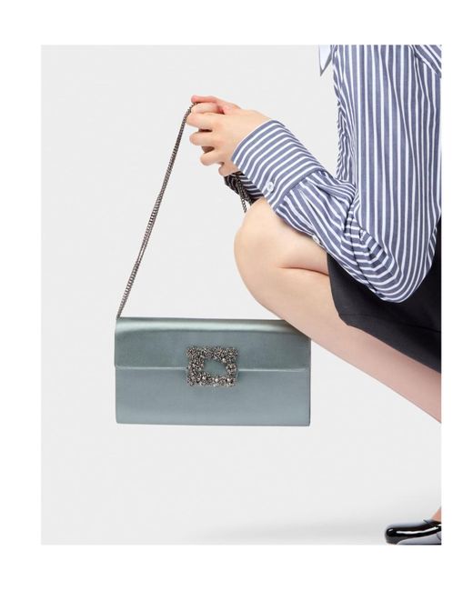 Roger Vivier Gray Efflorescence Clutch