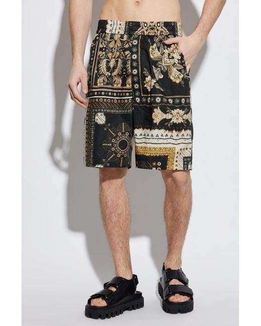 Isabel Marant Gray Gregorian Patterned Shorts for men