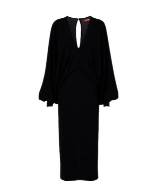Max Mara Black Comfortable Midi Dress
