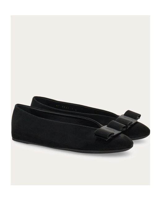 Ferragamo Black Ferragamo Bow-Detailed Ballerinas