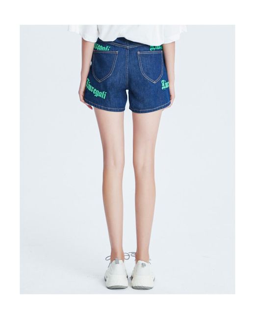 LIU REGALI Blue High Waist Denim Shorts