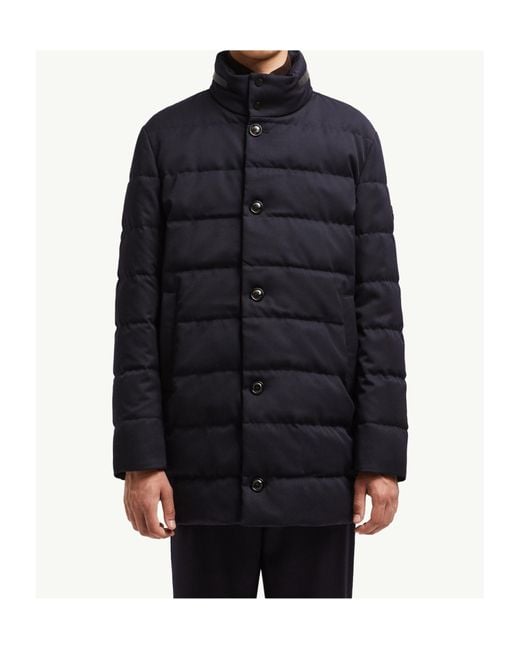 Moncler Blue Vallonpierre Hooded Long Padded Jacket for men