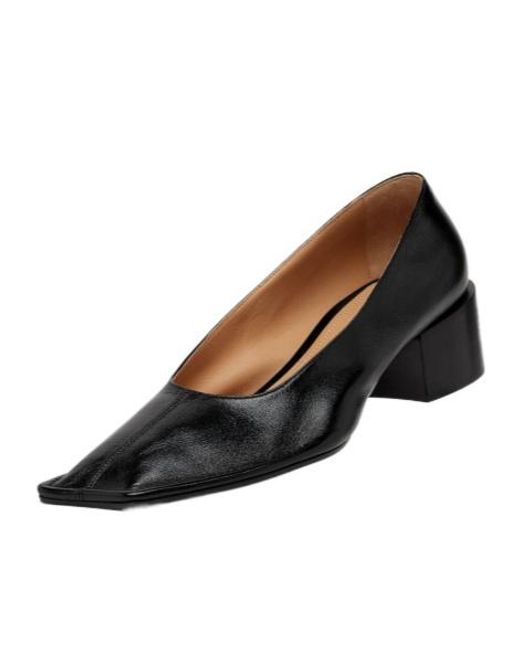 Maison Margiela Black Piped Square-Toe Pumps