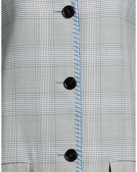 Marni Gray Plaid Sleeveless Coat