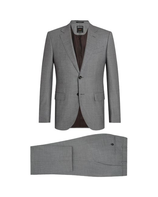 Zegna Gray Single-Breasted Centoventimila Suit for men
