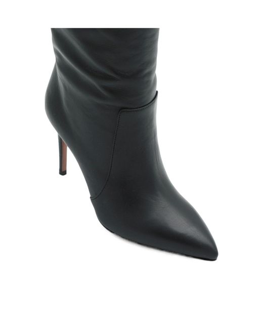 Paris Texas Black Pointed-Toe Knee-High Boots
