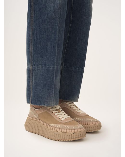 Chloé Pink Chloé Nama Lace-Up Sneakers