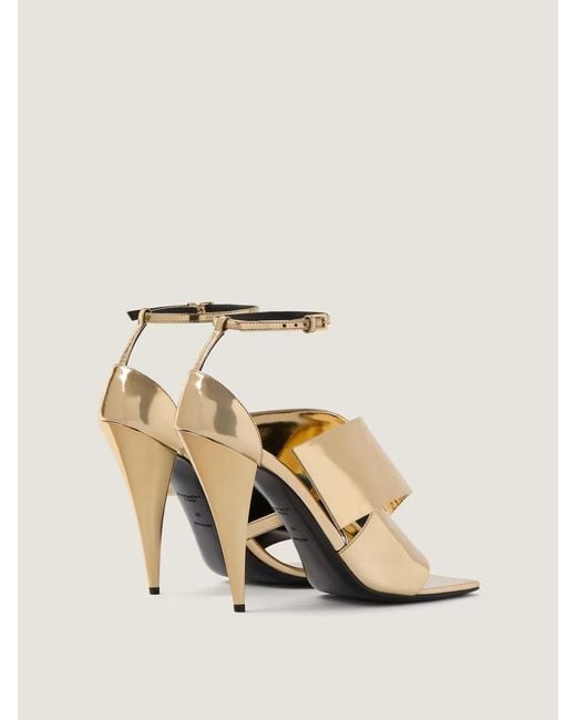 Givenchy Metallic Sliced Square Heeled Sandals