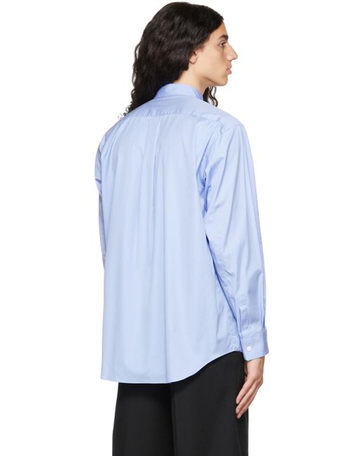 Comme des Garçons Blue Long-Sleeved Shirt for men