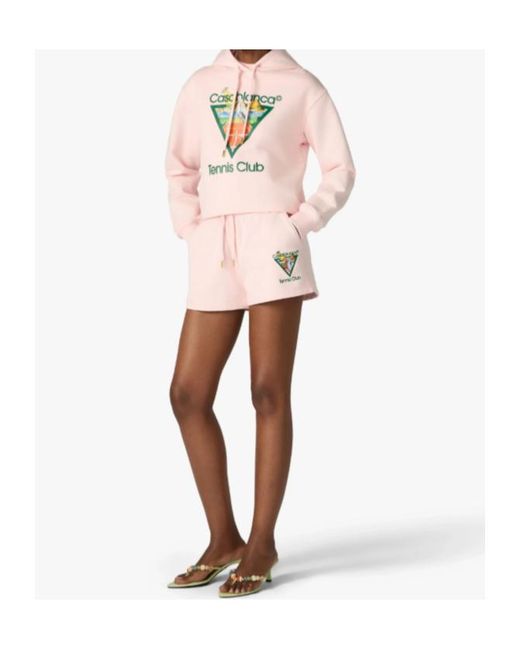 Casablanca Pink Tennis Club Triangle Drawstring Shorts