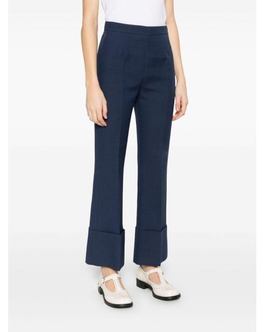 Valentino Blue High Waist Tailored Trousers