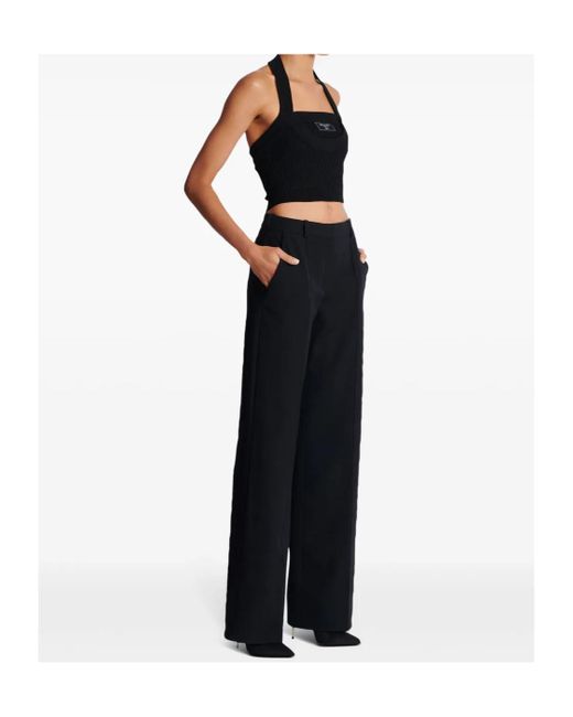 Balmain Black Belt Loops Slacks