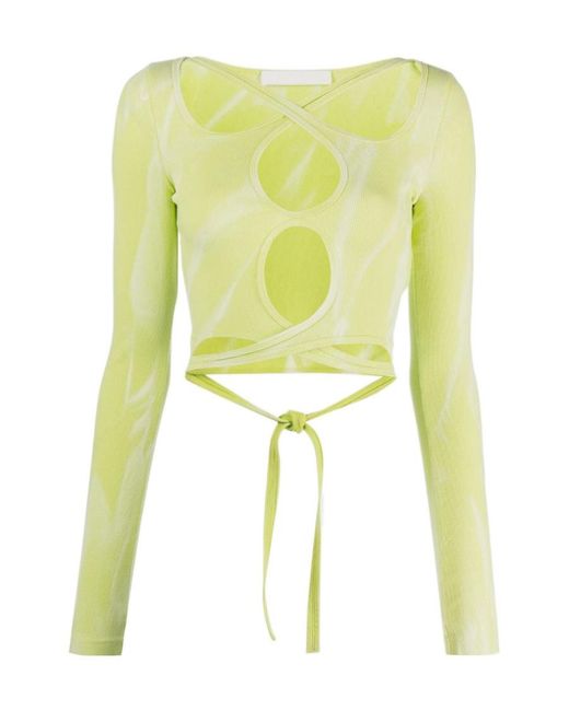 Dion Lee Yellow Interlink Long-Sleeved Blouse
