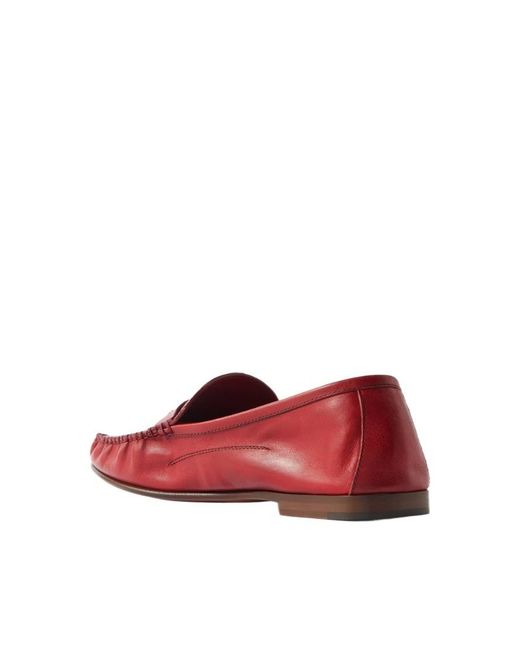Versace Red Embellished Loafers
