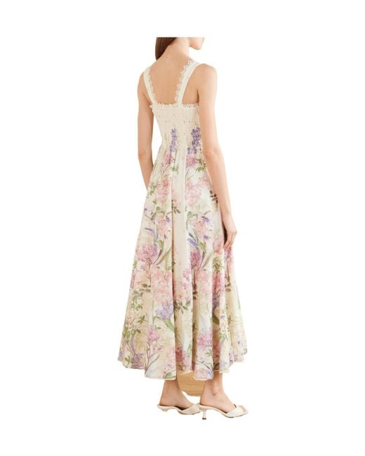 Charo Ruiz White Floral Printed Cotton-Blend Maxi Dress