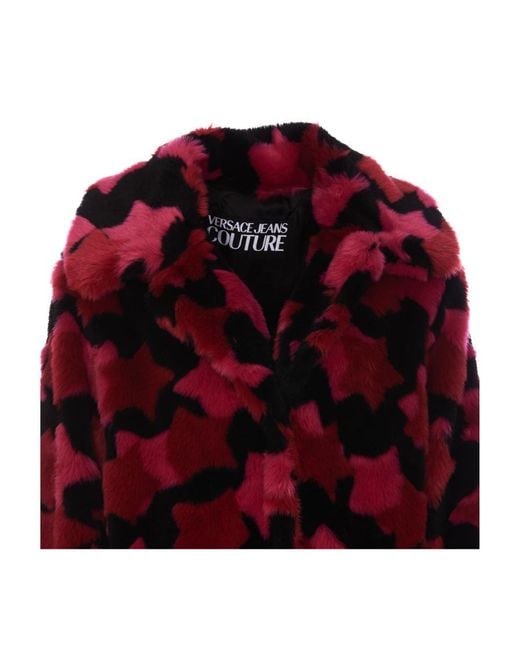 Versace Jeans Red Couture Star-Printed Long Sleeved Coat