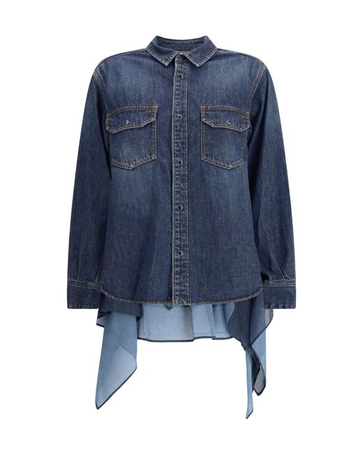 Sacai Blue Patch-Pocket Shirt