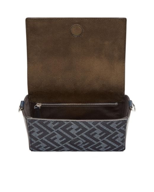 Fendi Blue Ff Squared Compact Messenger Bag for men