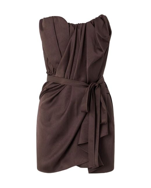Vivienne Westwood Brown Draped-Waist Mini Dress