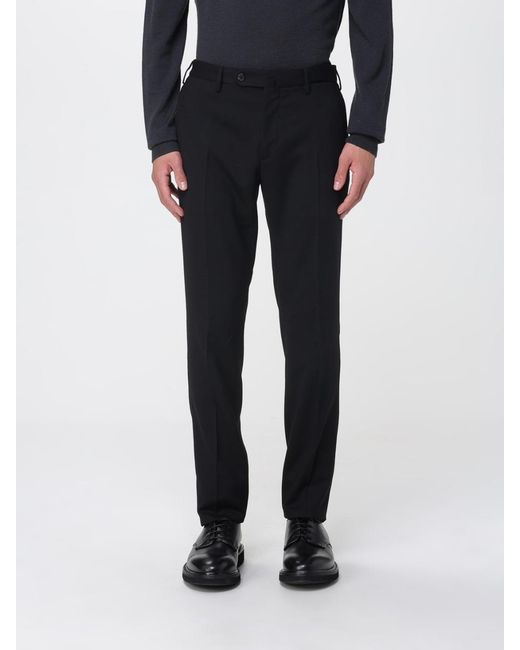 Incotex Black Buttoned Wool-Blend Pants for men