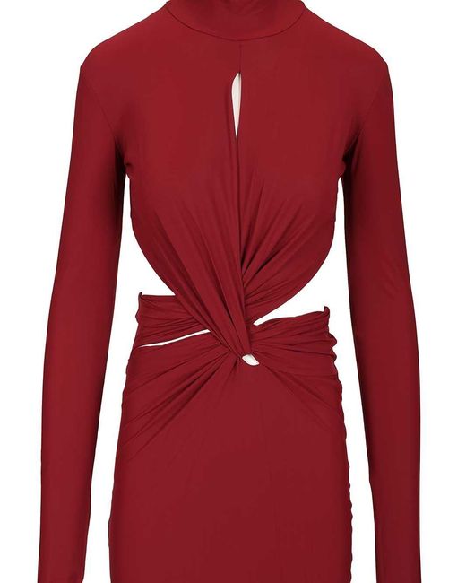 Amazuìn Red Leonie Twist Maxi Dress