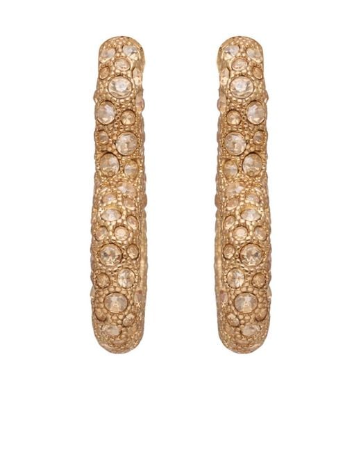 COACH Metallic Heart-Shaped Crystal Earrings
